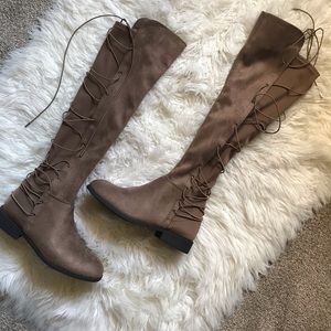 Over the Knee Brand New Brown Suede Boots